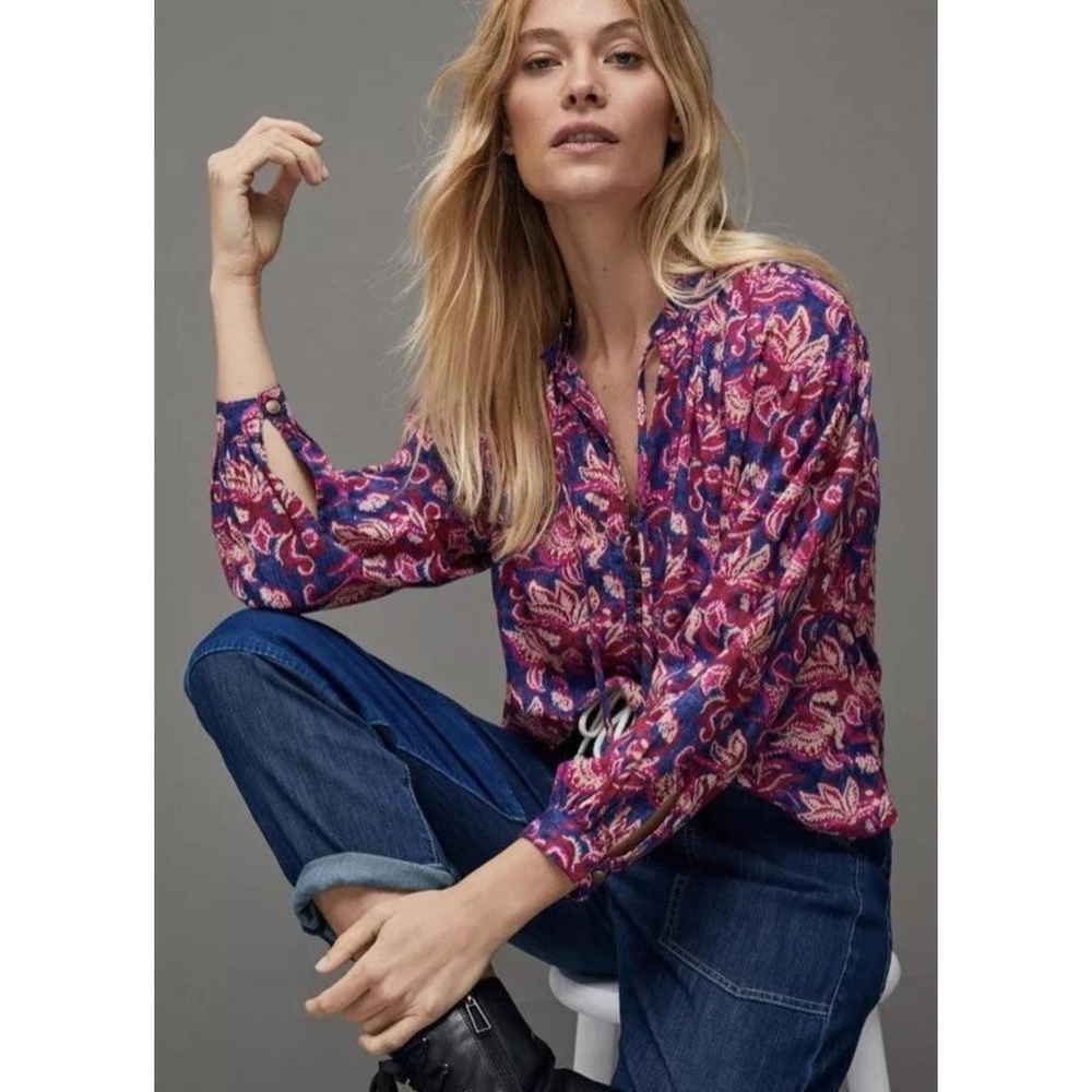 Anthropologie Pilcro Lucille Peasant Blouse Size S